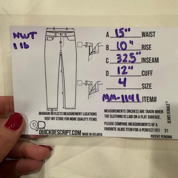 TWP Pants Howard Cuffed Winter White Wide Leg Pockets Zip Fly NWT $495 Size 4 - Picture 11 of 11